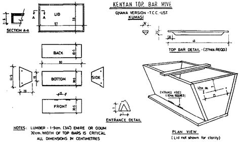 top bar hive drawings.